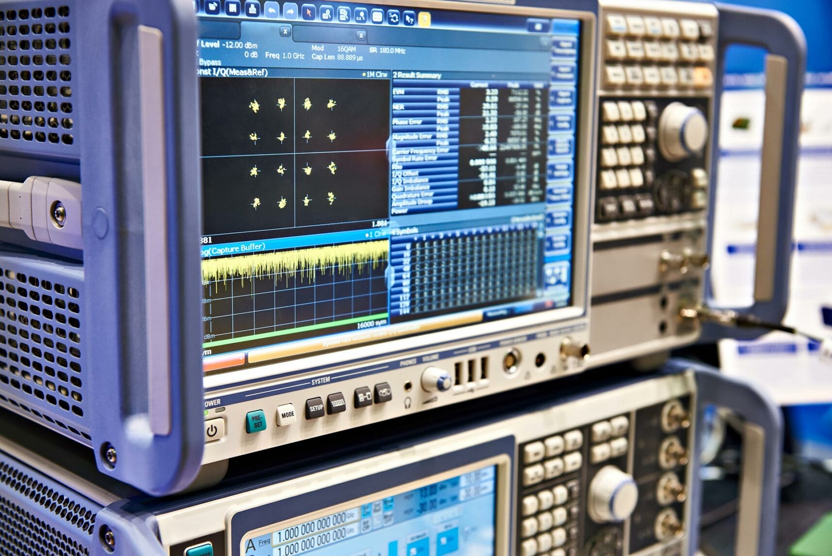 used-test-equipment-sales-rental 5 Electronic instruments stacked on top of one another