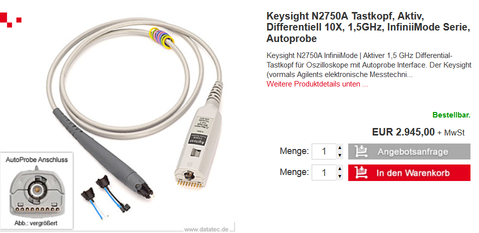 Keysight N2750A Active Differential Probe 1 Keysight N2750A Active Differential Probe