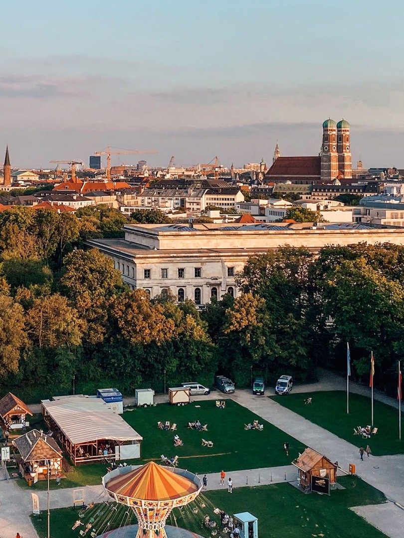 Munich skyline in the evening