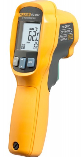 Fluke 62 MAX Thermometer - IR - IP54 - 30-500deg C / -22-932deg F 1 Fluke 62 MAX Infrared (IR) Thermometer