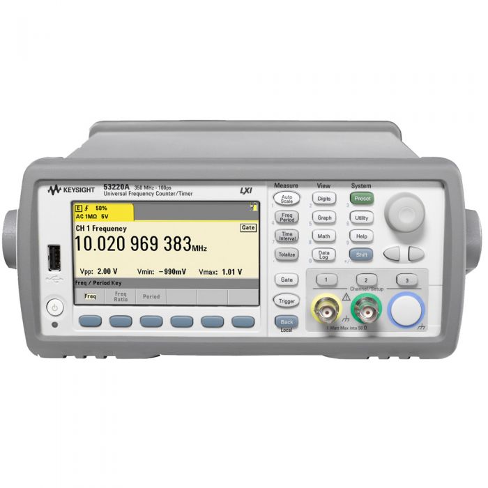 KEYSIGHT 53220A 350 MHz - 100 ps UNIVERSAL FREQUENCY COUNTER / TIMER (Agilent) 1 KEYSIGHT 53220A 350 MHz - 100 ps UNIVERSAL FREQUENCY COUNTER / TIMER