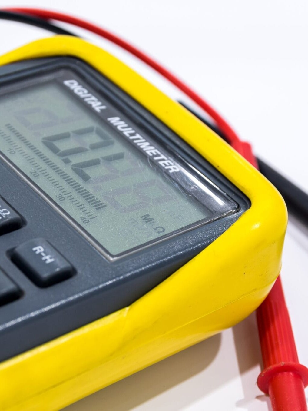 zoomed in shot of a multimeter