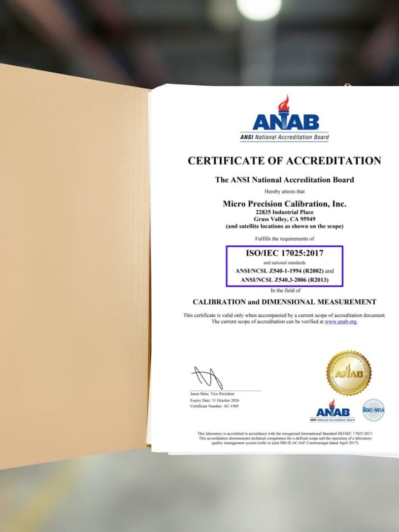 calibration certificate mockup