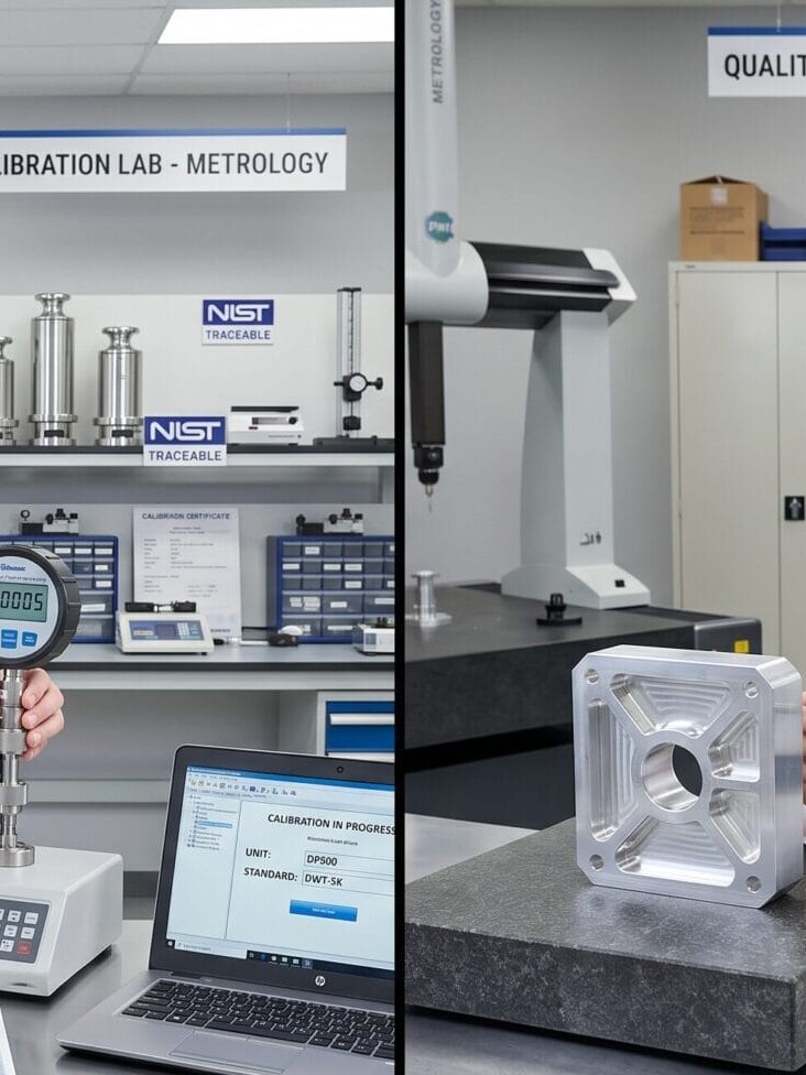Calibration accuracy check vs Gauge R&R measurement study — side by side comparison