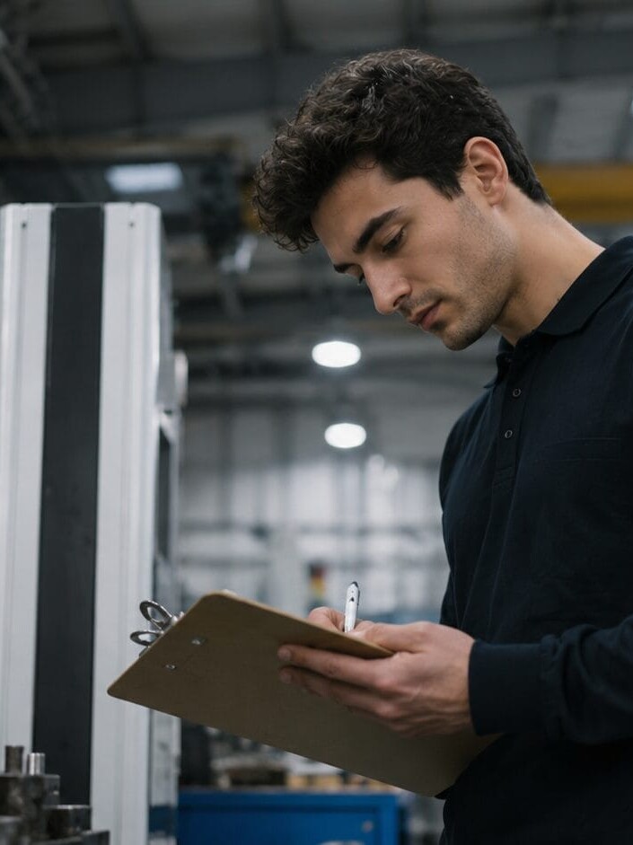 quality inspection inside manufacturing facility
