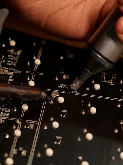 ESD gun calibration protects ESD-sensitive circuit boards like this one during hands-on electronics assembly