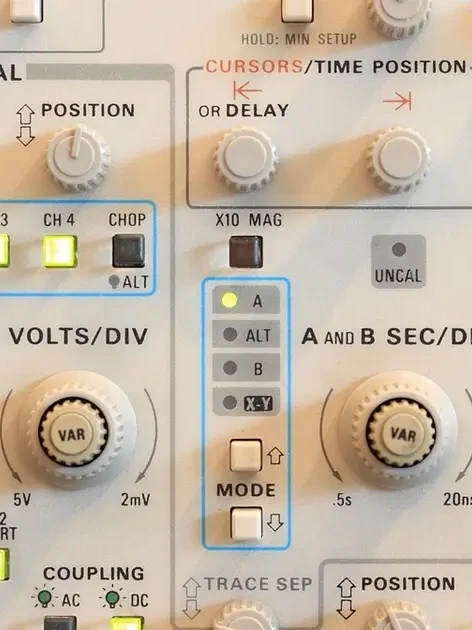 Precision test equipment control panel used in curve tracer calibration labs