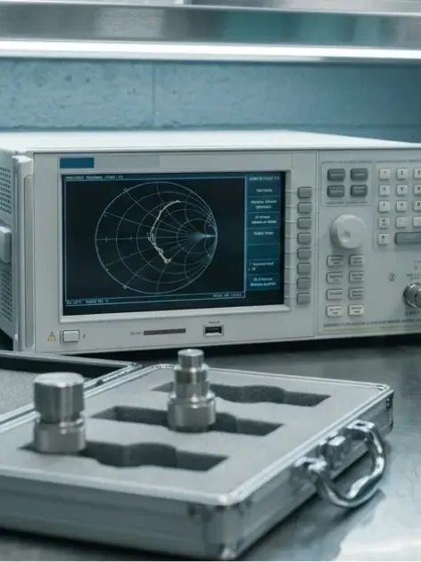 VNA Calibration Procedure: A 6-Step Guide for Accurate RF Measurements 4 A technician performing a VNA calibration procedure, torquing a calibration standard onto the analyzer's test port.